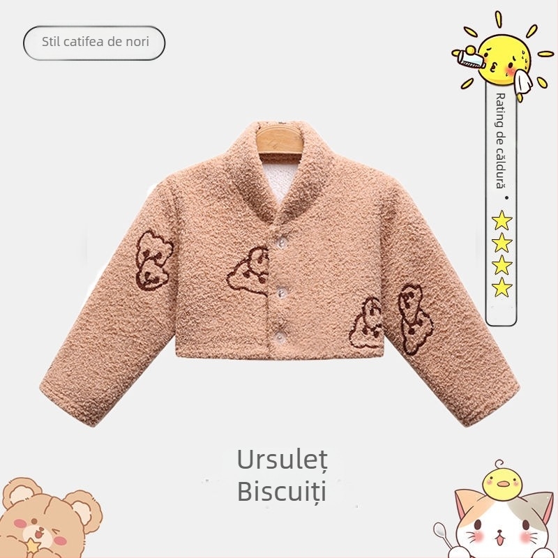 Șal pentru copii cu mâneci lungi, gros pentru toamnă-iarnă, protecție pentru umeri, cald