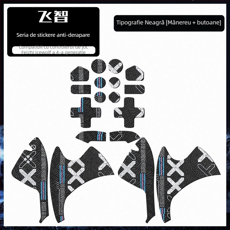 Husă protectoare din piele anti-aderentă pentru mâner Feizhi Ice Wolf 4 – textură în carouri, absorbție a transpirației, rezistență la abraziune