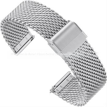 Brățară pentru ceas din oțel inoxidabil Milanese, închidere snap, compatibilă cu Huawei GT2e, interfețe 18–22 mm, stil business