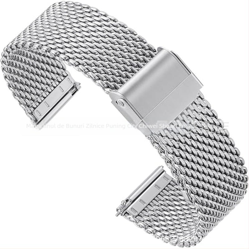 Brățară pentru ceas din oțel inoxidabil Milanese, închidere snap, compatibilă cu Huawei GT2e, interfețe 18–22 mm, stil business