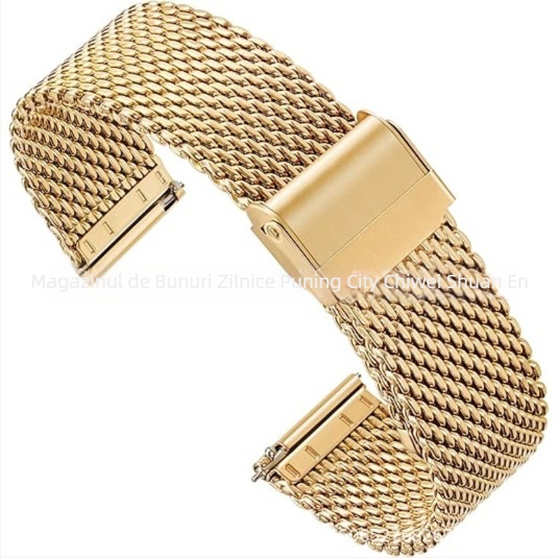 Brățară pentru ceas din oțel inoxidabil Milanese, închidere snap, compatibilă cu Huawei GT2e, interfețe 18–22 mm, stil business