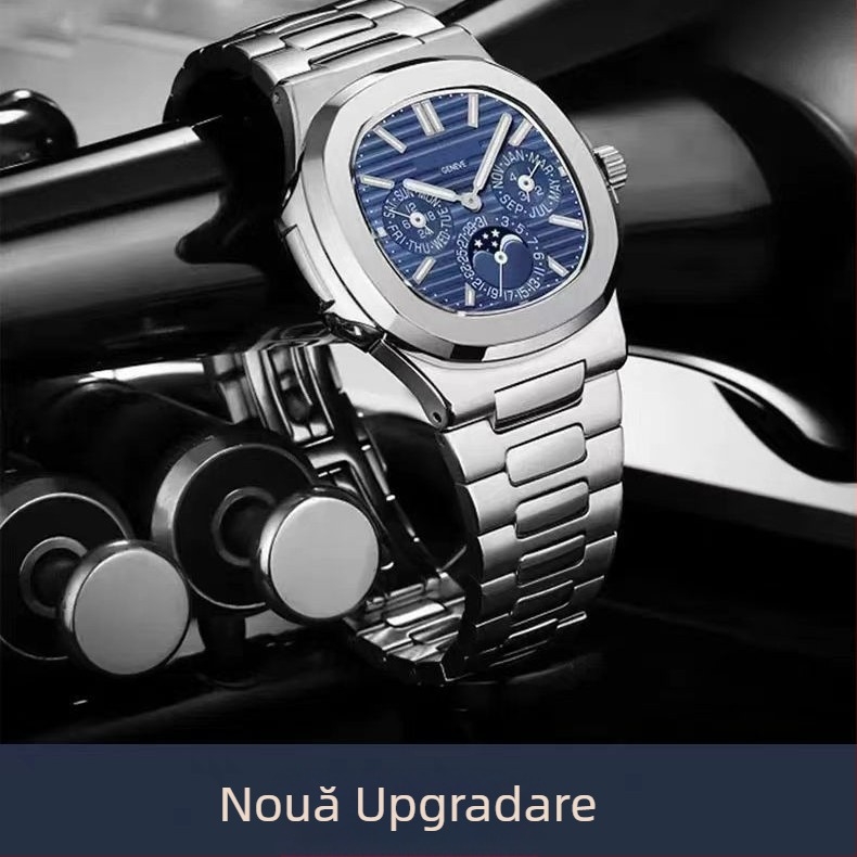 Brățară de ceas din oțel inoxidabil în stil Nautilus, compatibilă cu 5711/1A010, margine convexă, curea cu șurub Grenade Parrot, 304 oțel inoxidabil, Iarna 2023