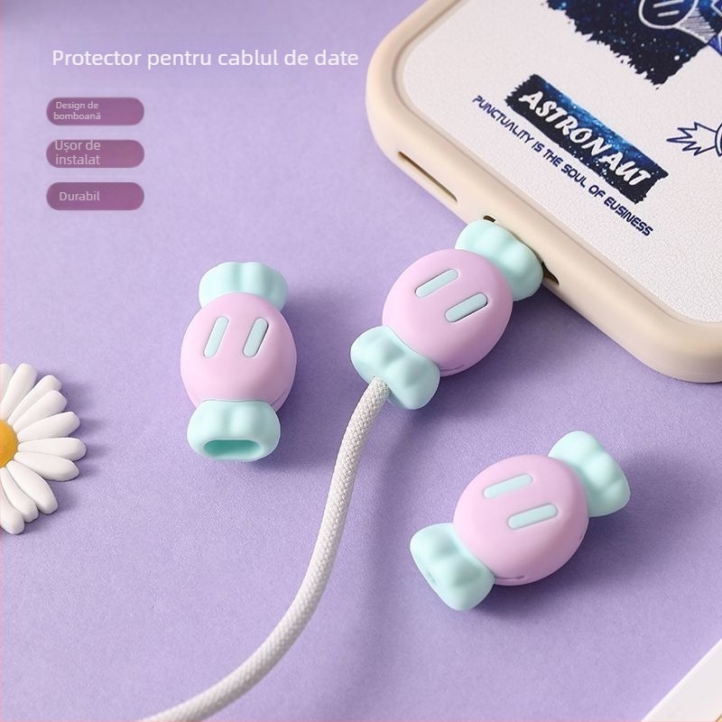 Protecție cablu de încărcare – silicon universal, previne ruperea, design din cauciuc moale