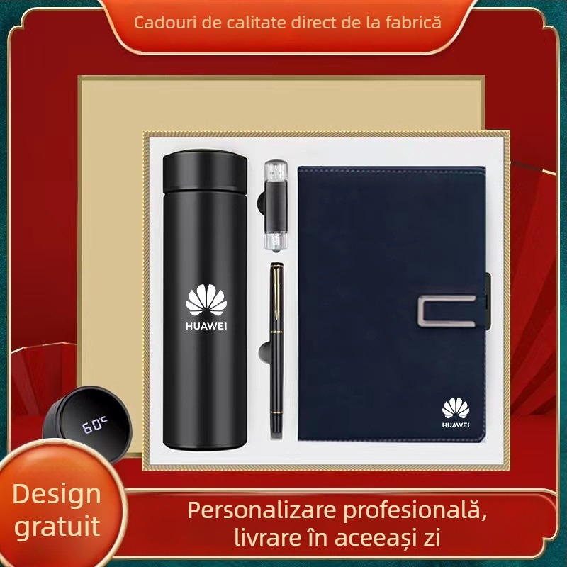 Set cadou termos cu notebook — infuzor de ceai, capacitate mare, interior din oțel inoxidabil 304, exterior din oțel inoxidabil 201, izolație în vid 6–12 ore