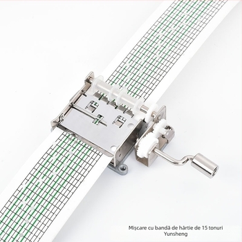 Jiyun Mecanică de muzică pentru cutie muzicală, acționare manuală, bandă de hârtie, aliaj de zinc, imprimare, accesorii DIY pentru jucării