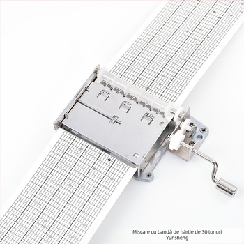 Jiyun Mecanică de muzică pentru cutie muzicală, acționare manuală, bandă de hârtie, aliaj de zinc, imprimare, accesorii DIY pentru jucării