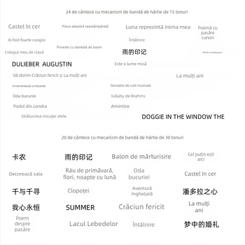 Jiyun Mecanică de muzică pentru cutie muzicală, acționare manuală, bandă de hârtie, aliaj de zinc, imprimare, accesorii DIY pentru jucării