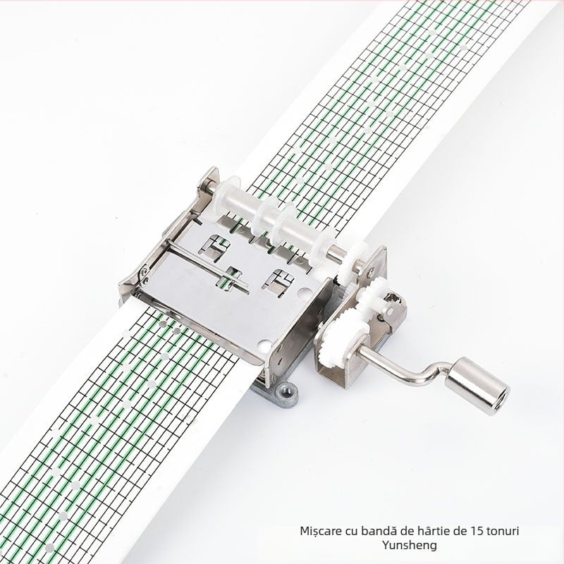 Jiyun Mecanică de muzică pentru cutie muzicală, acționare manuală, bandă de hârtie, aliaj de zinc, imprimare, accesorii DIY pentru jucării