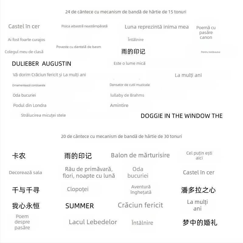 Jiyun Mecanică de muzică pentru cutie muzicală, acționare manuală, bandă de hârtie, aliaj de zinc, imprimare, accesorii DIY pentru jucării