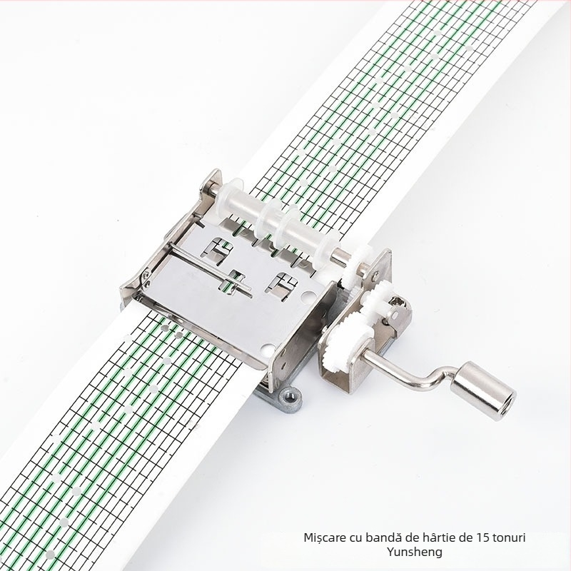Jiyun Mecanică de muzică pentru cutie muzicală, acționare manuală, bandă de hârtie, aliaj de zinc, imprimare, accesorii DIY pentru jucării