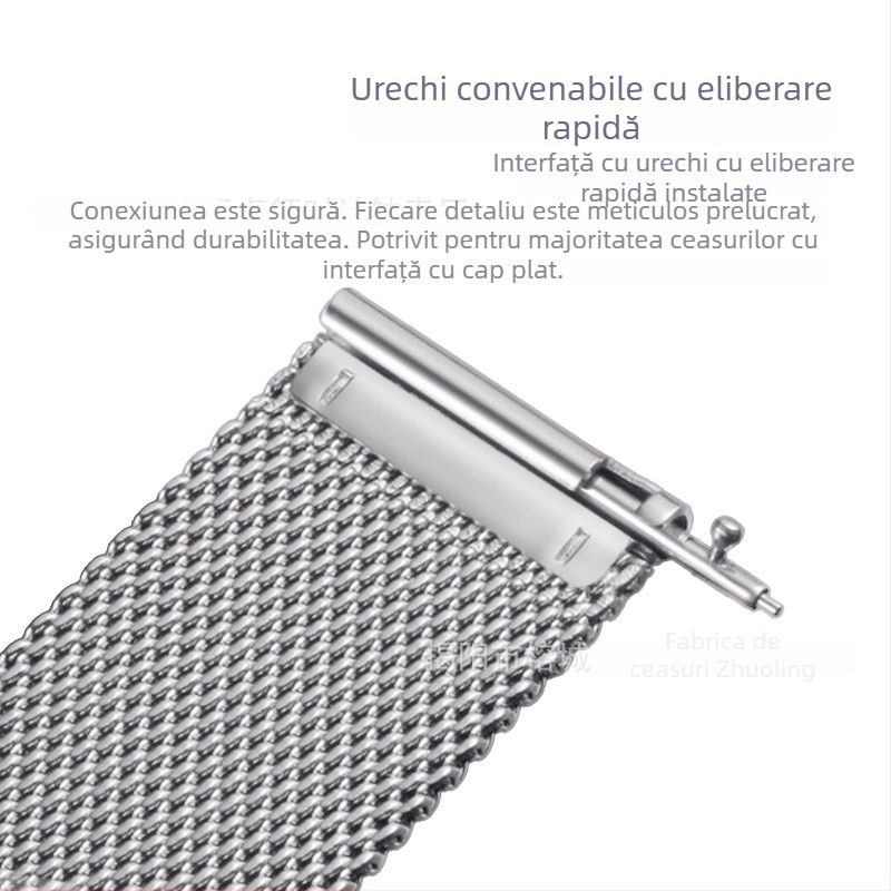 Brățară milaneză din oțel inoxidabil, țesută, cu cataramă unică, pentru seria ES04 DW Glory, compatibilă cu ceasuri Samsung și Huawei GT2