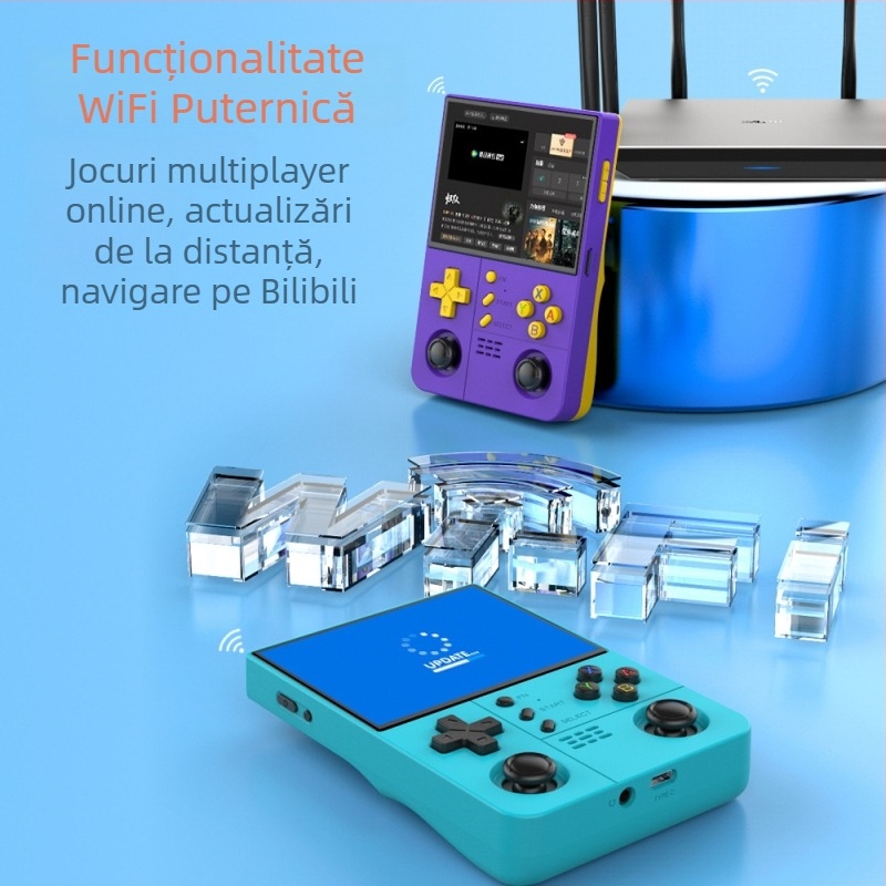 Consolă portabilă de jocuri cu Linux open-source, retro, cu joystick dublu, 64/128 GB, ieșire 720p