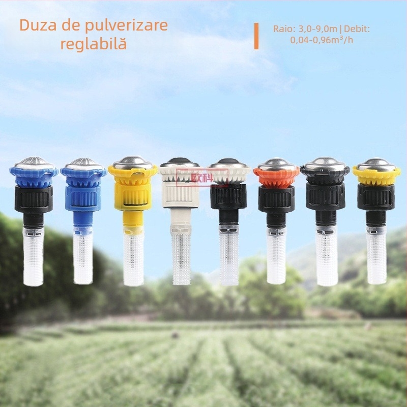 Duză subterană de irigare pentru grădină cu lift telescopic automat — din plastic tehnic, pulverizare stabilă și uniformă, potrivită pentru grădină de casă, producție agricolă și spații verzi publice.