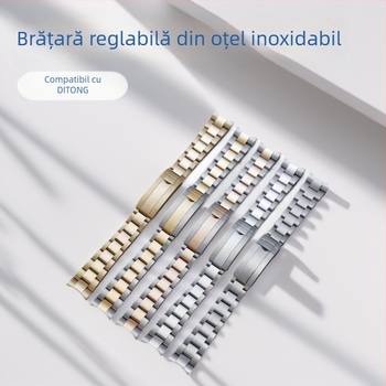 Brățară de ceas din oțel inoxidabil cu reglaj fin, compatibilă cu Daytona și Submariner, brățară elegantă cu cinci zale, personalizabilă