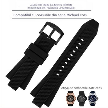 Curea de cauciuc pentru ceas Michael Kors MK, pentru bărbați, compatibilă cu ceasuri MK, stil sport