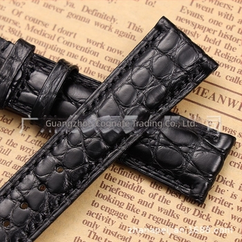 Brățară pentru ceas din piele de crocodil, cu model circular, din piele naturală, închidere cu cataramă fluture, cod produs A1 round crocodile, origine Guangzhou, Primăvara 2024
