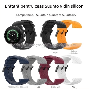 Brățară din silicon pentru Suunto 9, D5 și Suunto 7, lățime 24 mm, cataramă, Twill