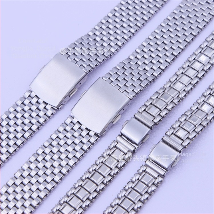 Ceas de mână din oțel inoxidabil, stil Tank, brățară unisex și cataramă pliabilă