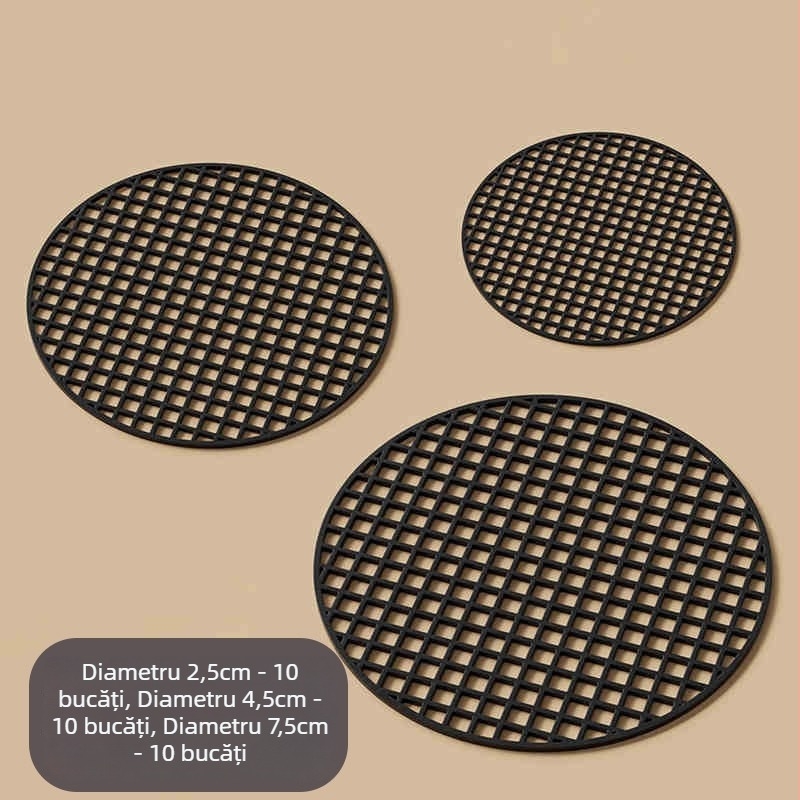 Padă de plasă pentru fundul ghiveciului — set din trei piese, din plastic, pentru grădinărit