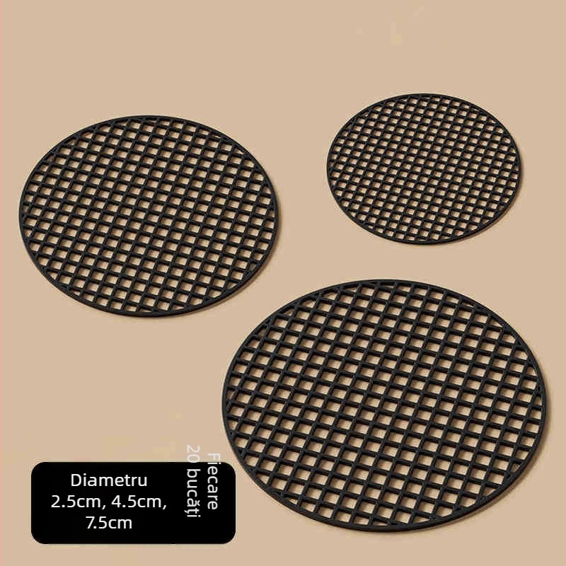 Padă de plasă pentru fundul ghiveciului — set din trei piese, din plastic, pentru grădinărit