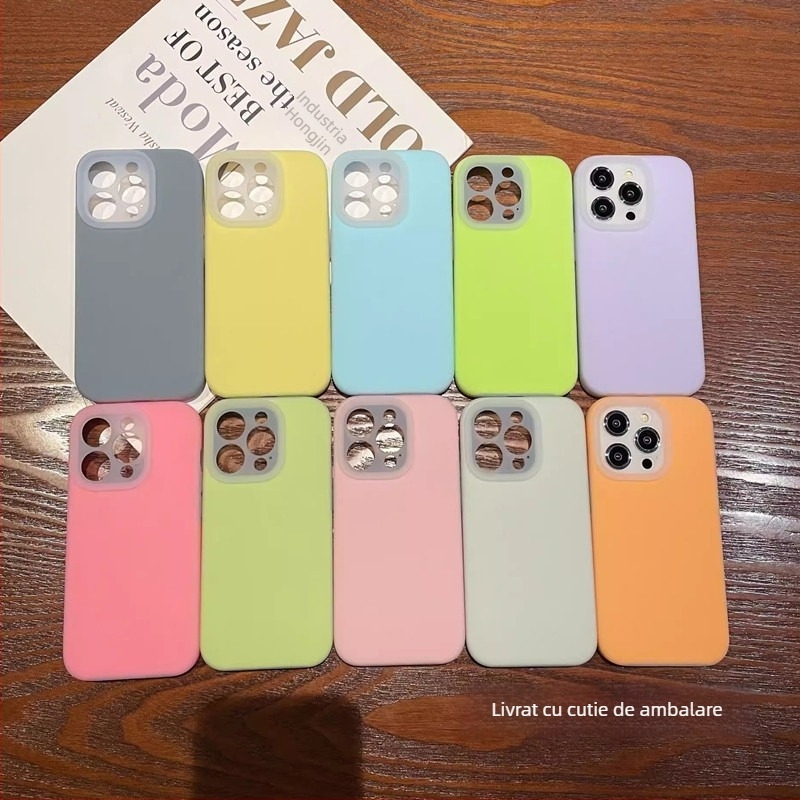 Carcasă protectoare din silicon lichid pentru Apple iPhone — design minimalist, rezistent la uzură, anti-cădere, anti-amprente, personalizabil