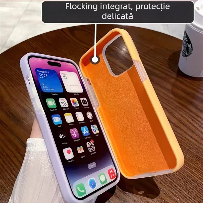 Carcasă protectoare din silicon lichid pentru Apple iPhone — design minimalist, rezistent la uzură, anti-cădere, anti-amprente, personalizabil