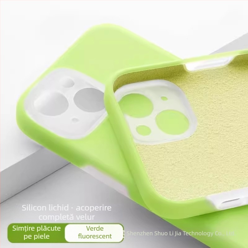 Carcasă protectoare din silicon lichid pentru Apple iPhone — design minimalist, rezistent la uzură, anti-cădere, anti-amprente, personalizabil