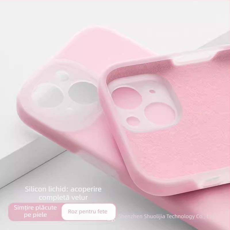 Carcasă protectoare din silicon lichid pentru Apple iPhone — design minimalist, rezistent la uzură, anti-cădere, anti-amprente, personalizabil