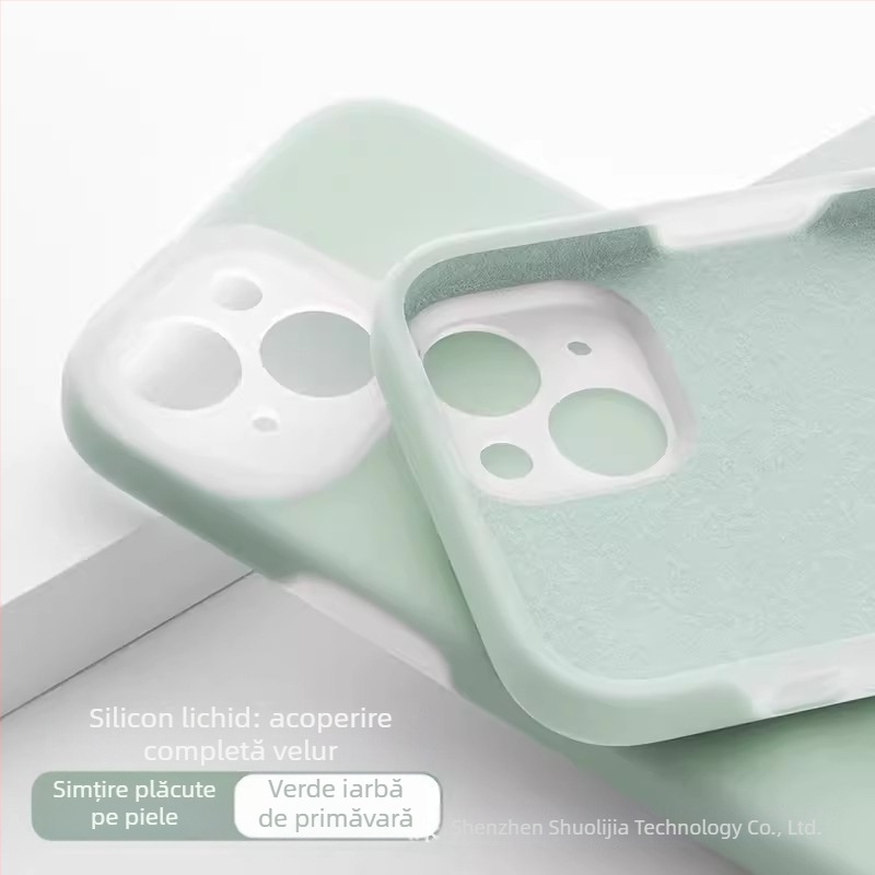 Carcasă protectoare din silicon lichid pentru Apple iPhone — design minimalist, rezistent la uzură, anti-cădere, anti-amprente, personalizabil