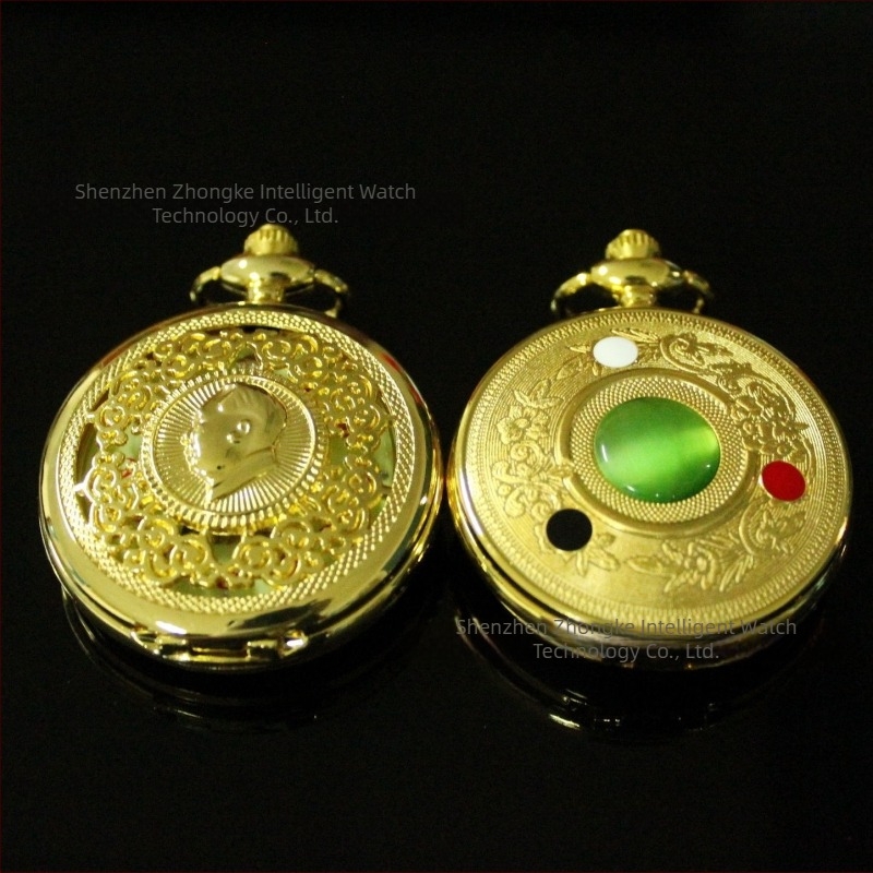 Ceas de buzunar luminos, cu cifre mari, stil vintage, capac rabatabil, purtat ca pandantiv unisex