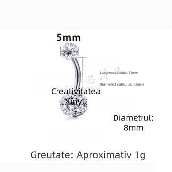 Inel ombilical din oțel inoxidabil – Unisex modă OL, design cu litere/text, personalizare disponibilă