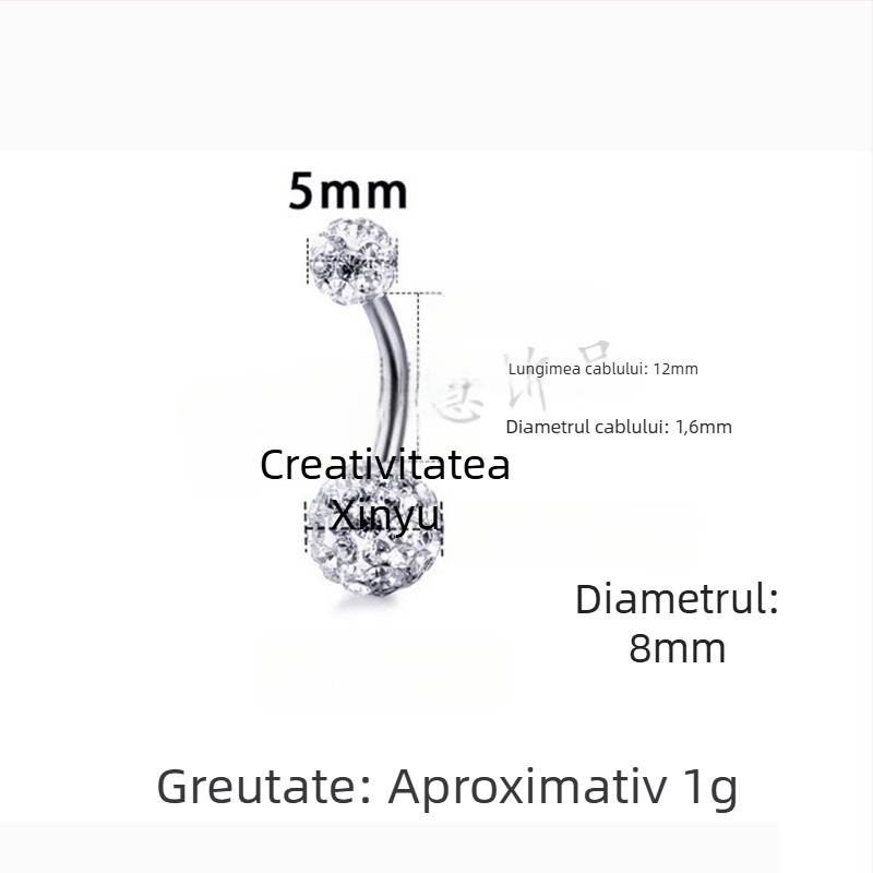 Inel ombilical din oțel inoxidabil – Unisex modă OL, design cu litere/text, personalizare disponibilă