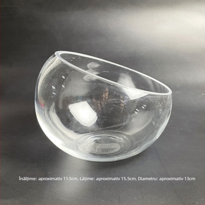 Sticluță din sticlă cu mușchi, peisaj ecologic în miniatură pentru acvariu cu pești aurii — deschidere rotundă, suculente; Brand: Small Space Big World; Ambalaj: carton; Afișare: pe suprafață