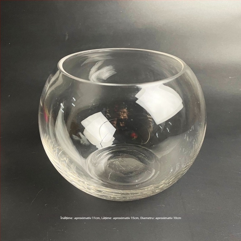 Sticluță din sticlă cu mușchi, peisaj ecologic în miniatură pentru acvariu cu pești aurii — deschidere rotundă, suculente; Brand: Small Space Big World; Ambalaj: carton; Afișare: pe suprafață