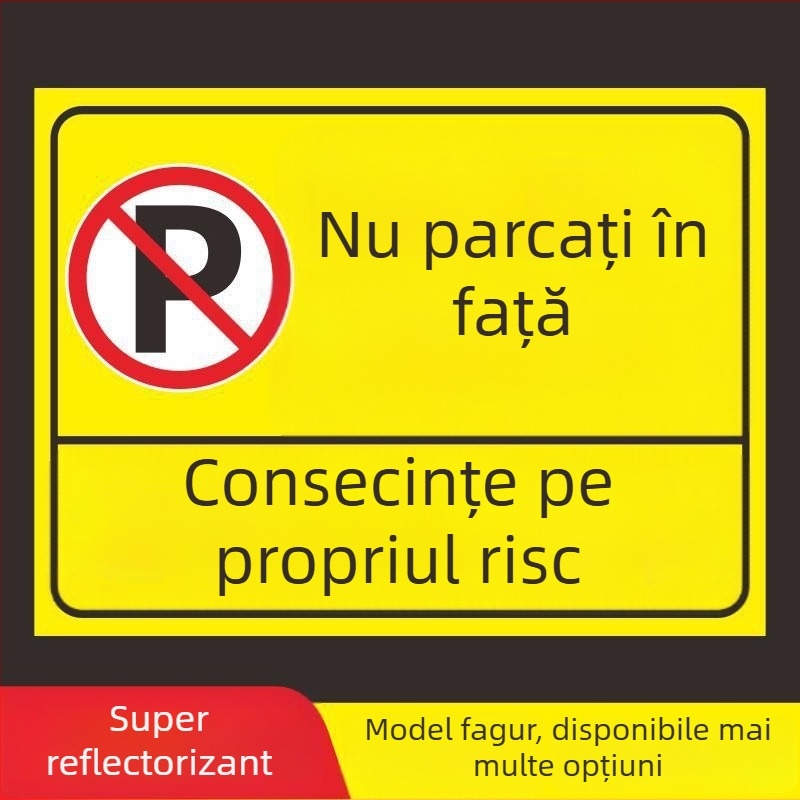 Siglă de parcare – Nu parcați la ușa garajului – În fața acestuia – Spațiu de parcare privat (Material: Hârtie; Personalizare: Nu; Zonă principală de vânzări: Altele; Tip: Alt)