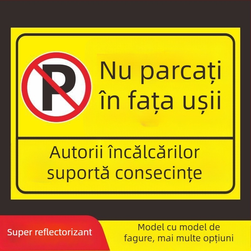 Siglă de parcare – Nu parcați la ușa garajului – În fața acestuia – Spațiu de parcare privat (Material: Hârtie; Personalizare: Nu; Zonă principală de vânzări: Altele; Tip: Alt)