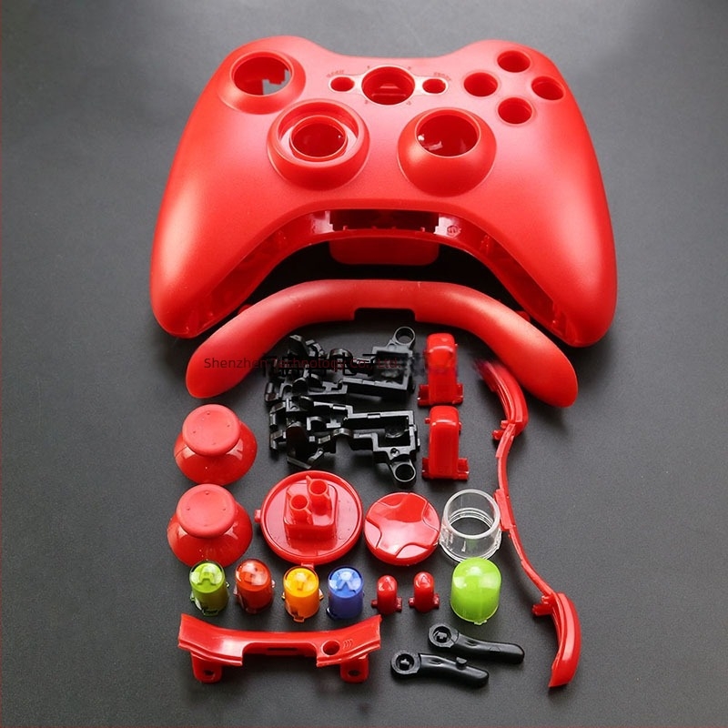 Carcasă pentru controler Xbox 360 fără fir – finisaj placat cu aur, set complet cu butoane (greutate 120 g)