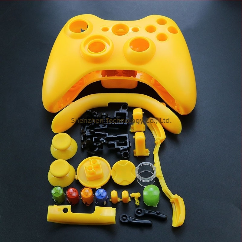 Carcasă pentru controler Xbox 360 fără fir – finisaj placat cu aur, set complet cu butoane (greutate 120 g)