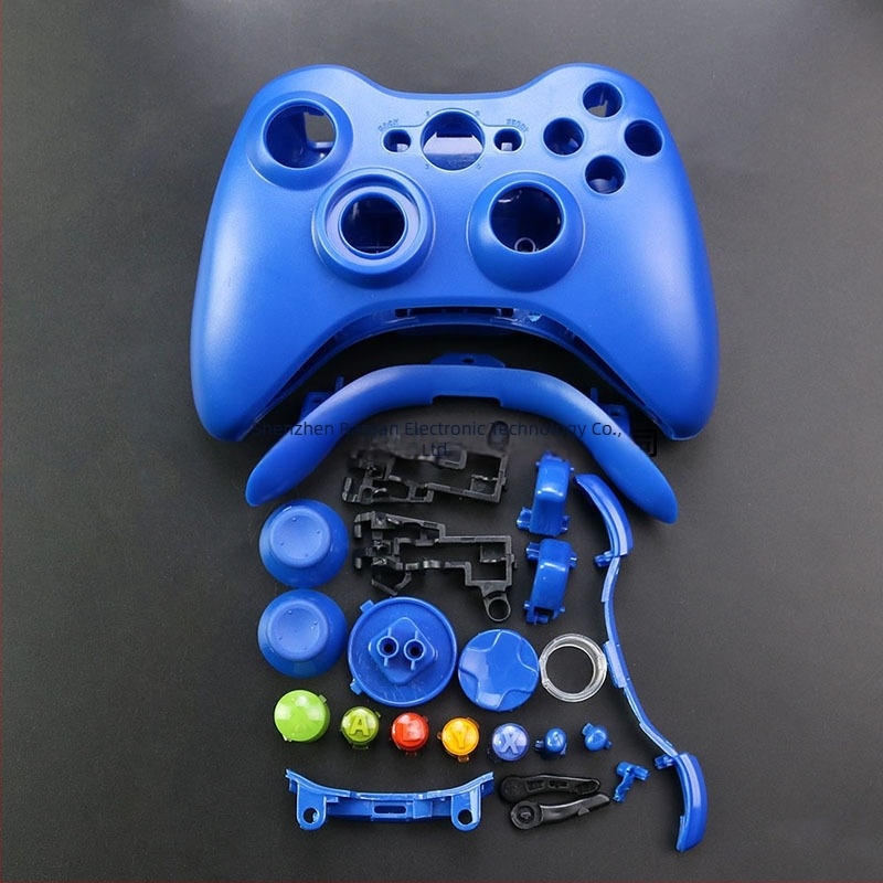 Carcasă pentru controler Xbox 360 fără fir – finisaj placat cu aur, set complet cu butoane (greutate 120 g)