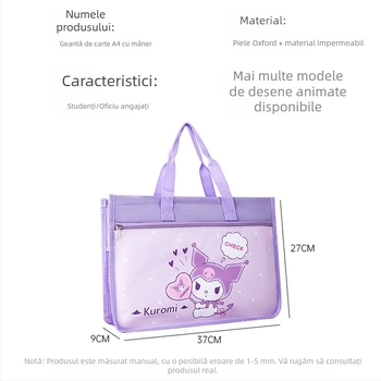 Toolesia geantă pentru elevi din plasă de nailon, design desen animat, fermoar