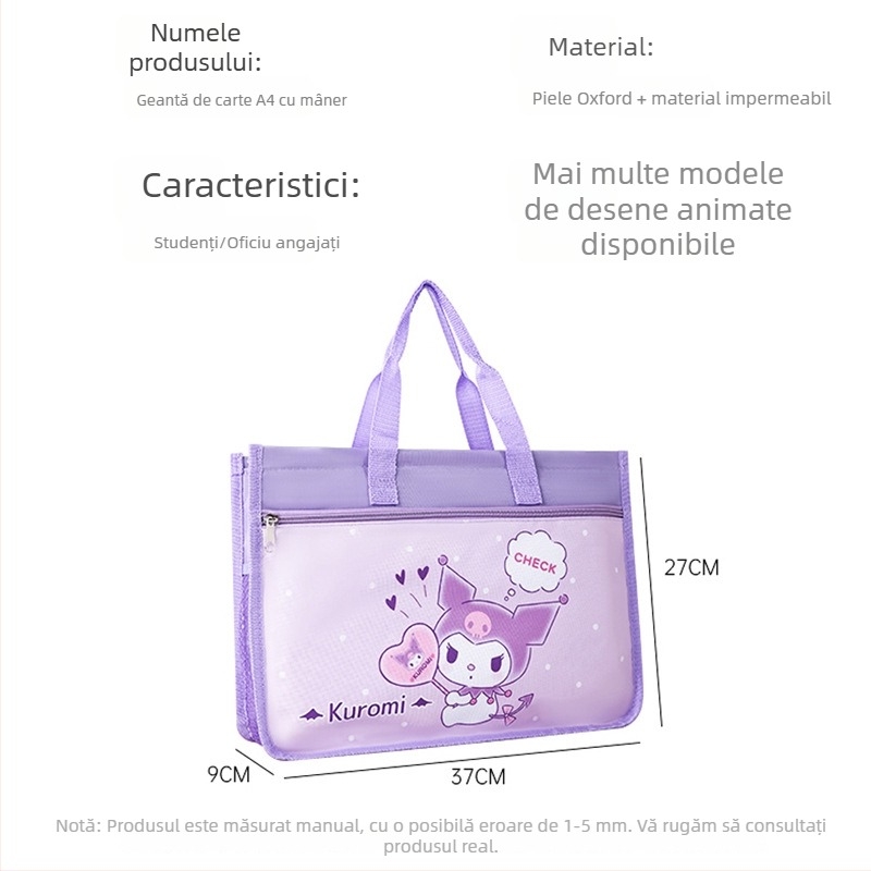 Toolesia geantă pentru elevi din plasă de nailon, design desen animat, fermoar