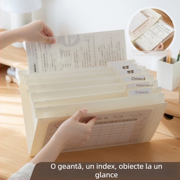 Geantă transparentă pentru fișiere, pliabilă, materiale de studiu, PP material, geantă cu șnur