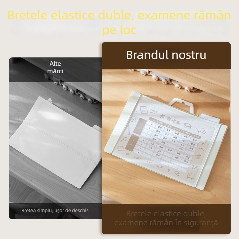 Geantă transparentă pentru fișiere, pliabilă, materiale de studiu, PP material, geantă cu șnur