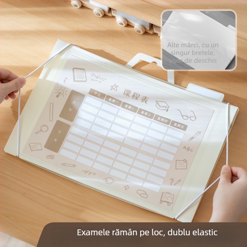 Geantă transparentă pentru fișiere, pliabilă, materiale de studiu, PP material, geantă cu șnur