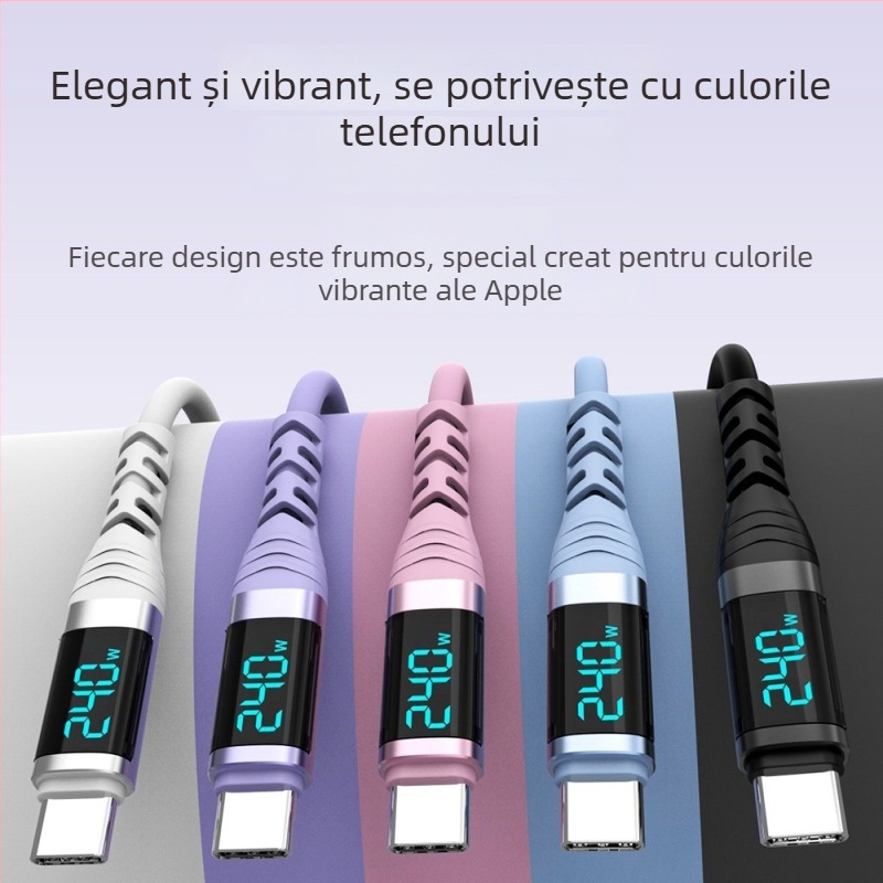 Yichen cablu de date Type-C încărcare rapidă 240W, lungime 1–2 m, 48V5A, 480 Mbps