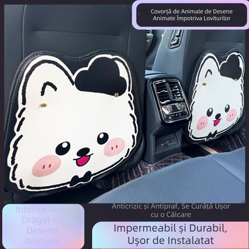 Protector pentru spătarul scaunului auto – piele, durabil, impermeabil, pentru toate anotimpurile, margini cusute