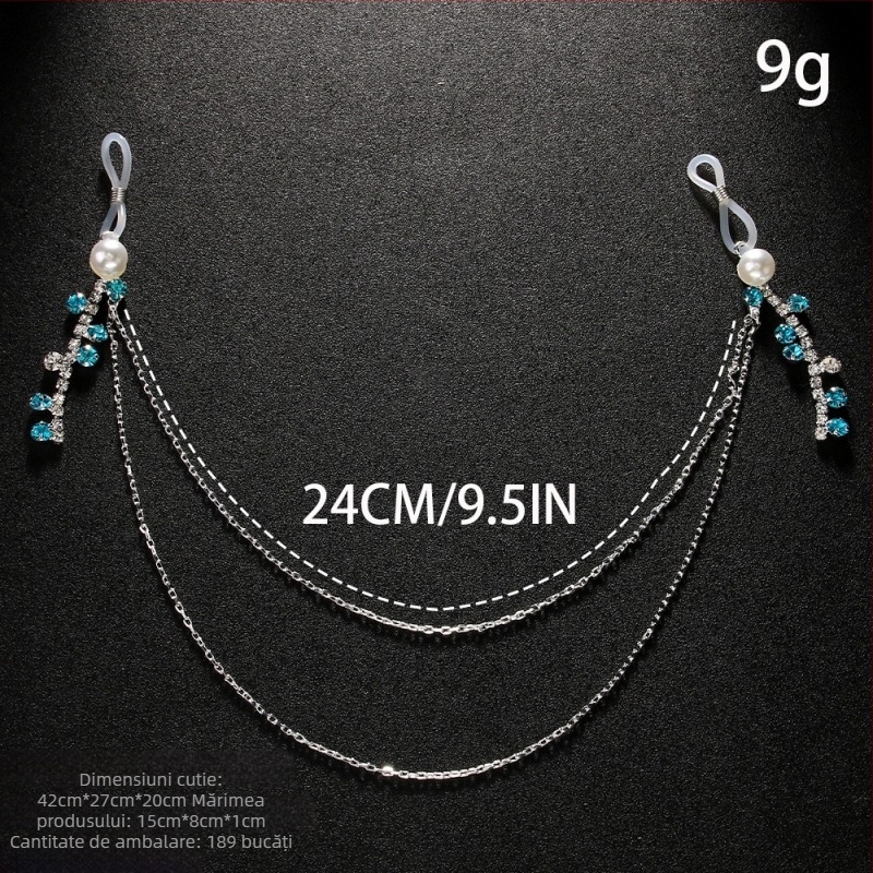 Lanț pentru corp cu perle și ciucuri din pietre Strass