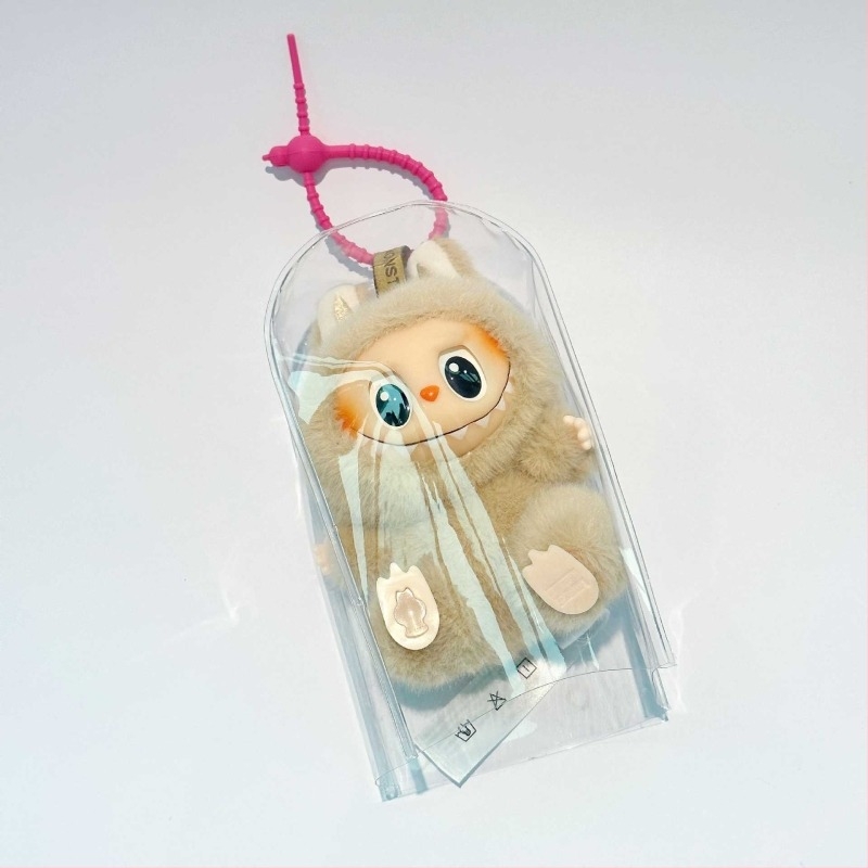 Geantă de depozitare suspendată – formă cub, husă PVC protecție la praf pentru păpușă pluș și pandantiv