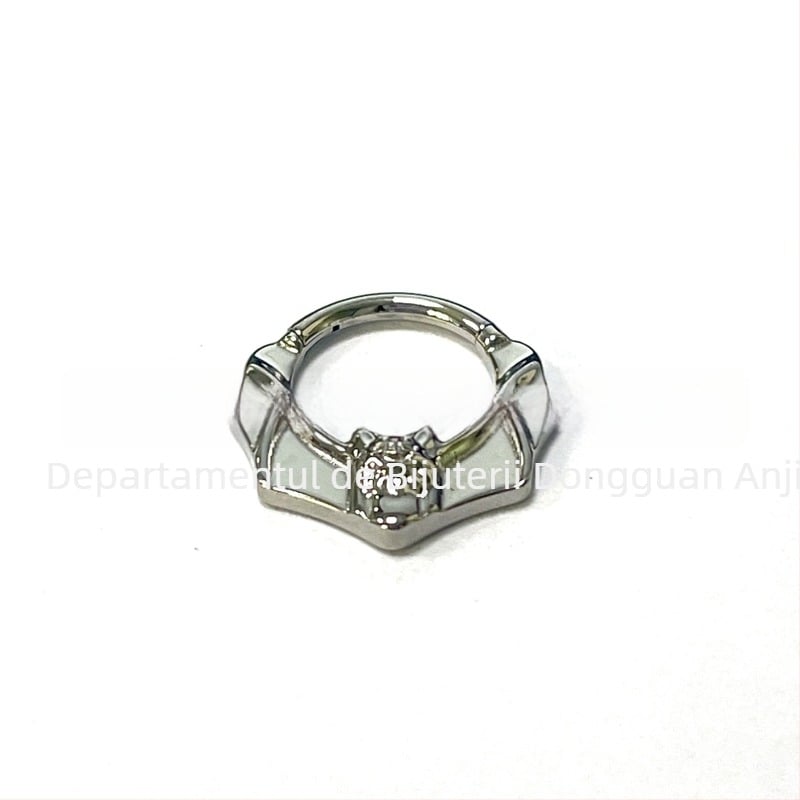 Inel nazal, titan G23, motiv liliac, unisex, piercing fără cusături, BBM113, seria Crazy Animal City, gravură inclusă