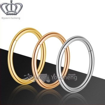 Inel pentru nas – Aliaj de titan F136 – Formă geometrică – Făcut manual – Unisex, stil simplu